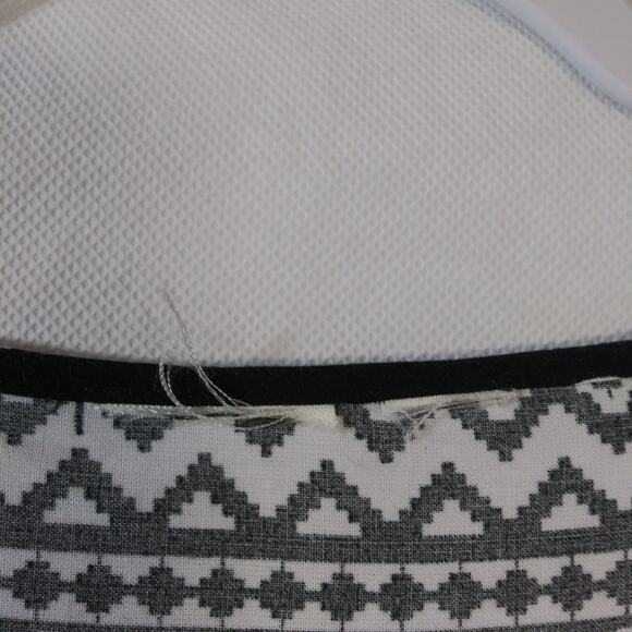 Cato Black & White Aztec Black Embroidered Fringe Stripe Long Sleeve Blouse M - Picture 6 of 7